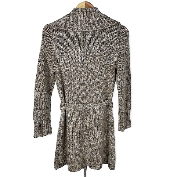 Talbots Wool Blend Knit Sweater Cardigan Size Small Petite Belted Cowl Neck - Picture 3 of 8